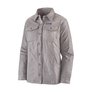 Patagonia Womens Size M Insulated Fjord Flannel Shirt Jacket Gray Quilt Lined
